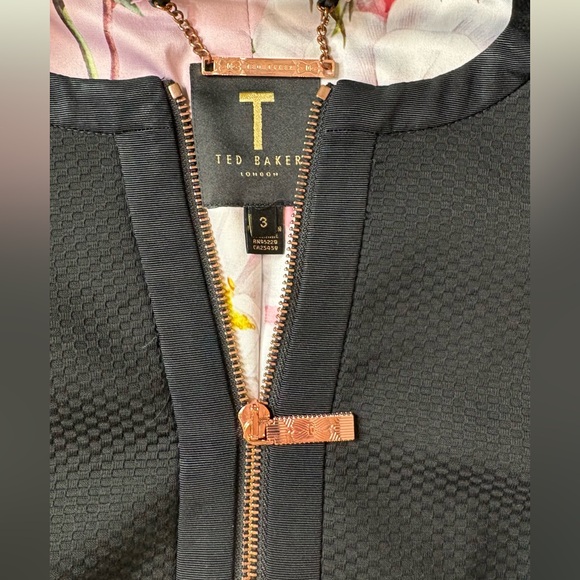 Ted Baker Black Textured Zip Top with Rose Gold Hardware - Picture 5 of 12